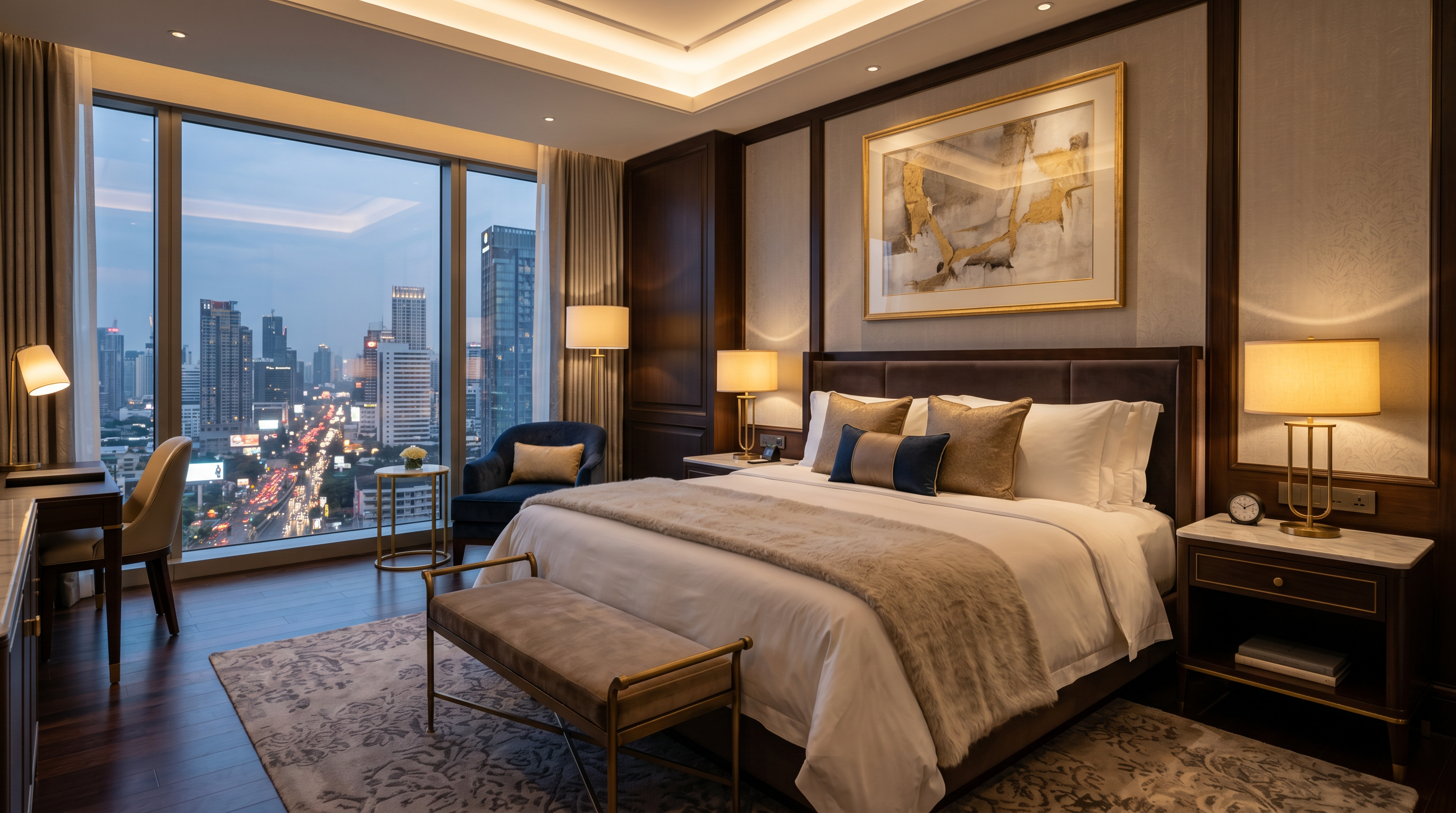 Luxury suite bedroom at BestRankingUK hotel